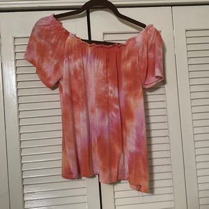 multi color off the shoulder top